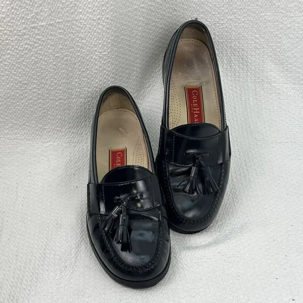 COLE HAAN CITY Mens Sz 9 Office Career Leather Tassel Loafers Shoes